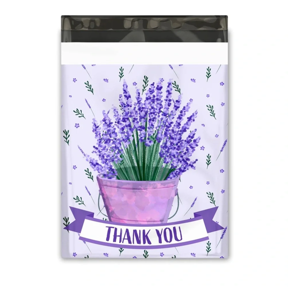 ( LAST 2 ) 25 10X13 Lavender Thank You, Poly Mailers, Flat, CLEARANCE - Picture 4 of 5